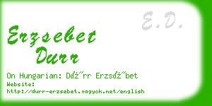 erzsebet durr business card